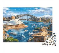Vista al Puerto de Sydney Puzzles Imposible,desafío for Adults Interesante Entretenimiento Creativo 1000 Piezas Obra De Arte De Juego De para Adultos Y Niños 38x26cm/1000pcs