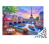 Vista al río París Puzzle Mil Piezas para Personas Mayores Polvo Hecho En Europa para Enmarcar Cartón 38x26cm/1000pcs