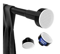 Vista Barra de cortina telescópica ajustable de 300 a 390 cm, barra de cortina negra de 32 mm de diámetro, varillas de tensión sin abrazadera de perforación, antideslizante y función de bloqueo para