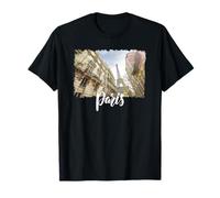 Vista callejera de la torre Eiffel París Camiseta