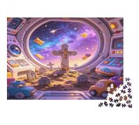 Vista Cementerio Espacial Puzzle para Adultos Puzzle de 1000 Piezas Material Papel Escena Fantasía Estrellada Relajación Interacción Familiar Regalo 38x26cm/1000pcs