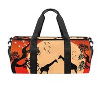 Vista de jirafa africana atardecer deportes gimnasio bolsa fitness entrenamiento bolsa de viaje bolsa de mano bolsa de equipo para mujeres hombres, multicolor, 17.7x9x9 inches