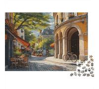 Vista de la Calle de la Ciudad Antigua Europea Hermoso Paisaje Rompecabezas Puzzle 1000 Piezas - Regalo, Juego Familiar, Decoración del Hogar, Adultos 38x26cm/1000pcs