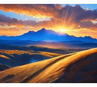 Vista de la montaña al Amanecer Puzle de 700 Piezas 52x38 cm - Rompecabezas DIY Pintura, Entretenimiento Creativo Adultos Mayores de 14 años Decoración del Hogar
