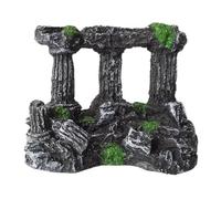 Vista de la montaña del Acuario, Acuario pecera Roma pilares de Piedra Adornos de Resina Negro