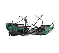 Vista de la montaña del Acuario, Adorno de Barco de Resina, decoración de naufragio de Barco Pirata for Acuario