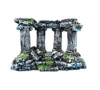 Vista de la montaña del Acuario, Columna Romana Ruinas Castillo Acuario Adornos Gris Múltiples Tamaños(Grey 17 * 10cm)