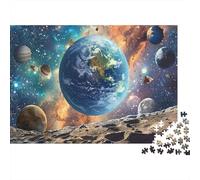 Vista de la Tierra Espacial Puzzles Imposible,desafío para Adultos Interesante Entretenimiento Creativo 1000 Piezas Obra De Arte De Juego De para Adultos, Regalos A Partir De 14 Años 38x26cm/1000pcs