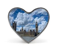 Vista de Londres del Puente de Westminster con el río Támesis Insignia en forma de corazón Broche lindo Alfileres Botón Insignias para mochilas Chaquetas Sombreros Decoración
