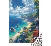 Vista de Tren Costero Puzzle de 1000 Piezas Set de Puzzle 1000 Piezas Papel para Adultos Paisaje Relajante Regalo Puzzle para Toda la Familia 70x50cm/1000pcs