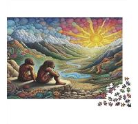 Vista del Amanecer en el Valle Puzzle para Adultos Puzzle de 1000 Piezas Juego de Papel Figuras contemplativas Relajación Actividad Familiar Decoración Hogar Regalo 52x38cm/1000pcs