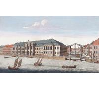 Vista del antiguo Palacio de Invierno perteneciente a su majestad imperial y del canal que une la Moika al Neva en San Petersburgo. San Petersburgo Rusia. Después de una obra de finales del siglo