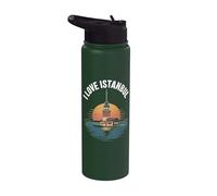 Vista del atardecer de la torre de la doncella de Estambul Stainless Steel Insulated Water Bottle