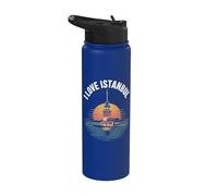 Vista del atardecer de la torre de la doncella de Estambul Stainless Steel Insulated Water Bottle
