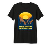 Vista del Atardecer Vintage del Parque Nacional Deep Gorge Camiseta Premium