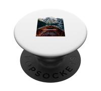 Vista del Bote de remos del Lago Alpino Sereno Paisaje de montaña Obra de Arte PopSockets PopGrip Adhesivo