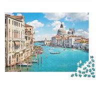 Vista del Canal de Venecia. Colorido Canal de Venecia. Rompecabezas de 1000 Piezas para Adultos y niños. Un desafío para la Mente. 52 x 38 cm / 1000 Piezas.