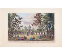 Vista del templo de Comus & c. en Vauxhall Gardens. Londres Inglaterra. Después de una impresión fechada en 1751 de una obra de Caneletto. Publicado por Robert Sayer. Colorización posterior. Impresión