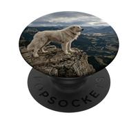 Vista del Valle guardián del acantilado de la montaña de los Grandes Pirineos PopSockets PopGrip Adhesivo