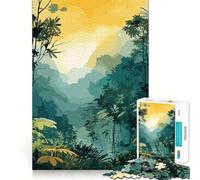 Vista Desde la Selva Tropical Rompecabezas con 1000 Piezas Juego Divertido,sin Rebabas y de Corte Limpio Portátil,Ideal para Viajar Juego Divertido (50x75cm)
