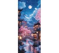 Vista Dipingere con i Numeri Adulti, Misura XXL 60x180cm,Luna Paint by Numbers Kit Principianti Con 3 Penne, Kit Fai Da Te, Hobby Creativi Adulti Regalo Donna Decorazioni Casa, (Senza Cornice) P0M-950