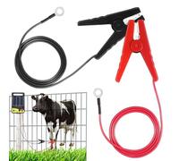 Vista Eléctrica De 2 Piezas: Cables Duraderos Jersey La Cerca | Conectores Fennce Electric Confiables Plomo Cable Salto Fencee Eleccictric Servicio Pesado Ideal Para Granjas, Ganado Y Cercas Seguridad