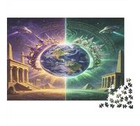 Vista Fantástica de la Tierra Puzzle de 1000 Piezas Papel para Adultos Escena Galáctica Juego de Puzzle 1000 Piezas Relajante Decoración Hogar Regalo 38x26cm/1000pcs