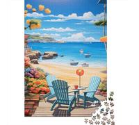 Vista mediterránea Puzzle Imposible,desafío for Adults Entretenimiento Creativo 1000 Piezas Obra De Arte De Juego De para Adultos Y Niños Mayores De 12 Años 1000pcs (75x50cm)