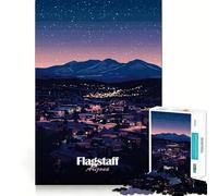 Vista Nocturna de Flagstaff, Arizona Rompecabezas para Adolescentes de 1000 Piezas Ideal para ejercitar la Memoria Juego de Mesa para armar Regalo navideño (38x26cm)