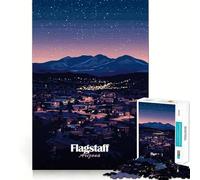 Vista Nocturna de Flagstaff, Arizona Rompecabezas para Adultos 1000 Piezas Rompecabezas Mental Acogedor y Relajante Imagen para armar (38x52cm)