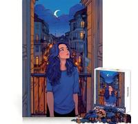 Vista Nocturna Desde el balcón Rompecabezas de 1000 Piezas para Adultos Regalos Juego de ingenio Ocio Diversión Calidad Precioso Regalo (38x52cm)