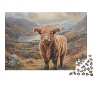 Vista panorámica de Highland Calf Puzzle Mil Piezas Adultos Y Ni?os Reto Mental para Expertos Elección Amazon Noche En Familia Cartón Premium 52x38cm/1000pcs