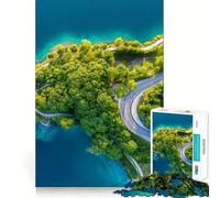 Vista Superior del Rompecabezas Lago Di Ledro para Adultos, 1000 Piezas, Juguete para ejercitar la Mente, diseño Relajante, Regalo de Papá Noel 38x26cm