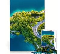 Vista Superior del Rompecabezas Lago Di Ledro para Adultos, 1000 Piezas, Juguete para ejercitar la Mente, diseño Relajante, Regalo de Papá Noel 38x26cm