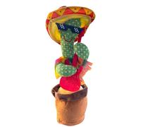 Vista Trade Cactus Bailarín Repite Español con Cable USB y Batería - Cactus Cantante y Parlante para Niños, Familiares y Amigos - Cactus Bailarín Que Brilla, Canta y Baila