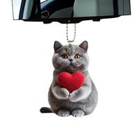 Vista trasera del coche gato acrílico - lindo gato acrílico animal remolque para vista trasera | interior del vehículo 2D decoraciones planas | elegante colgante de mochila para SUV, minivan