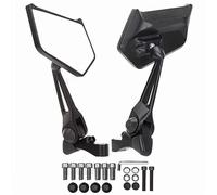 Vista trasera Espejo retrovisor universal para motocicleta gran campo de visión, convexo, para scooter, ciclomotor, hiperdesnudo, lateral. Espejos(Black of clear glass)