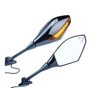 Vista trasera lateral Espejo Retrovisor Con Luces Para Motocicleta, Espejos Montados En Carenado Señales De Giro