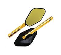 Vista trasera lateral Espejo Retrovisor De Aluminio CNC Para Motocicleta, Espejos Laterales Universales Para Para BMW R1200gs Para Yamaha Mt07 Mt09(Gold Gold Glass)