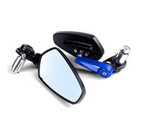 Vista trasera lateral Espejos De Extremo Manillar Motocicleta 7/8 Pulgadas Y 22mm Espejo Retrovisor Lateral Ovalado Para Para Scooter Bicicletas Deportivas Calle(Blu)