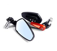 Vista trasera lateral Espejos De Extremo Manillar Motocicleta 7/8 Pulgadas Y 22mm Espejo Retrovisor Lateral Ovalado Para Para Scooter Bicicletas Deportivas Calle(Orange)