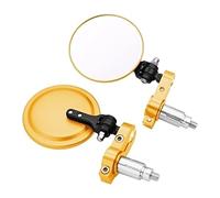 Vista trasera lateral Espejos Universales Para Motocicleta, Espejo Lateral Plegable Redondo De 3 Pulgadas Para Suzuki GSR750 GSXS750 GSXR600 GSXR750 SFV650 SV650(Gold)