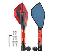 Vista trasera lateral Universal Motocicleta CNC 8mm 10mm Espejo Retrovisor Lateral Azul Espejos Para Aprilia GPR150 APR125 CR150 APR150-6V STX Para CAFE APR125-2(Rosso)