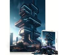 Vistas urbanas de la Ciudad Futurismo Adultos Rompecabezas de 1000 Piezas Habilidad analítica Suave Distracción Encajar Acogedor (38x26cm)