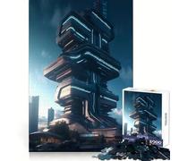 Vistas urbanas de la Ciudad Futurismo para Adultos Rompecabezas de 1000 Piezas Concentración Mental Tiempo de Descanso placentero Ajuste Sorpresa Festiva (50x75cm)