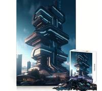 Vistas urbanas de la Ciudad Futurismo Rompecabezas de 1000 Piezas para Adolescentes Pensamiento estratégico Escape Sereno Diseño Limpio Pensamiento Navidad (38x52cm)