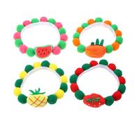 Viste a tu mascota con este colorido collar de pompones para fotos de Navidad para perros pequeños, collar de gatito, Halloween