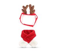 Viste a tu mascota en Navidad, conjunto de diadema y bufanda de cuernos para cosplay, accesorios cálidos para juegos de rol