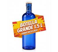 Viste-lo Botella Cristal Vidrio Reciclado Con Tapón Hermético Amarre Metálico Ecológica Resistente Para Agua Zumo Bebidas Frías Uso Diario Lavavajillas Oficina Hogar Cocina Exterior (AZUL)