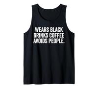 Viste Negro ama el café Evita a la Gente Amantes Divertidos de la cafeína Camiseta sin Mangas